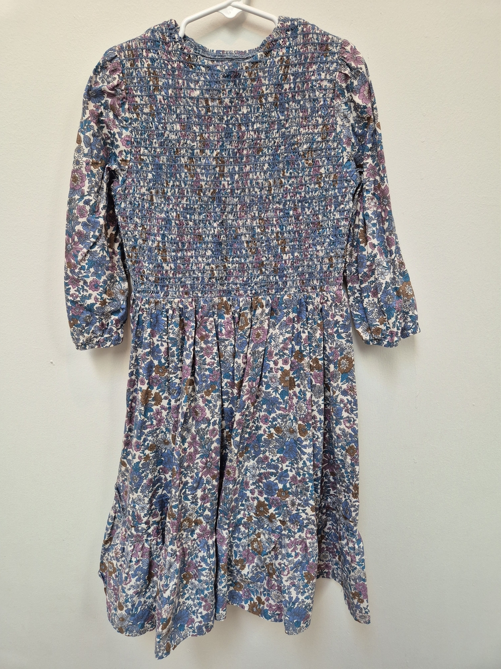Hopscotch Blue Liberty Floral Smocked Long-Sleeve Dress 7/8y